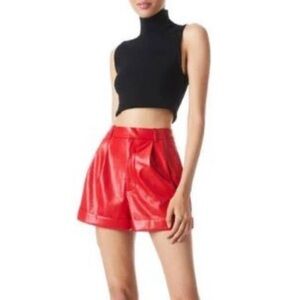 New Alice and Olivia Conry vegan leather shorts